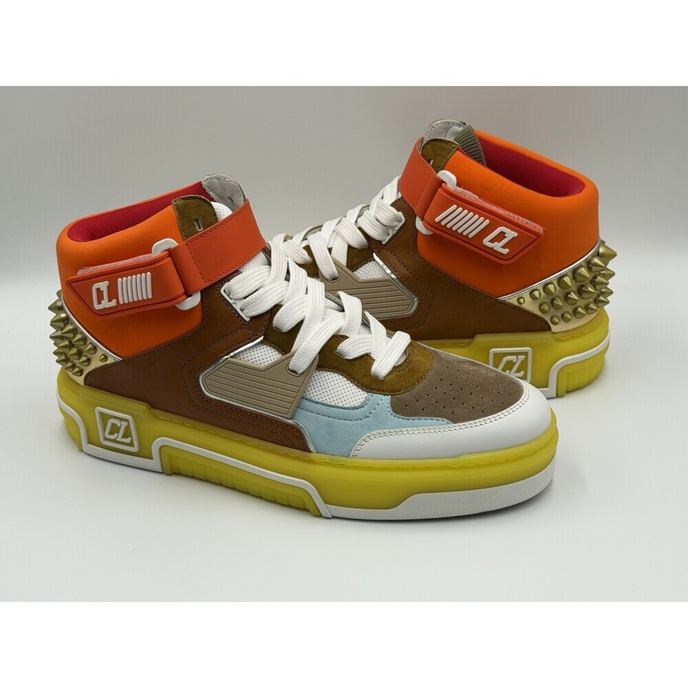 AUTHENTIC Christian Louboutin High Top Sneakers Red Sole Spikes Size 43 EU 10 US - Picture 8 of 10